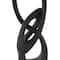 20" Black Polystone Abstract Intertwined Loop Sculpture with Block Base